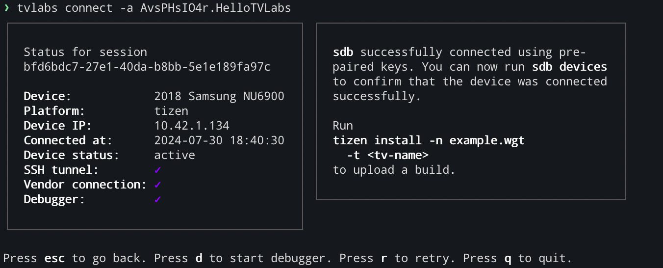 Tizen Connect Debugger