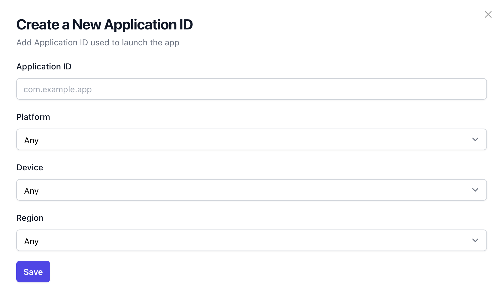 Create Application ID